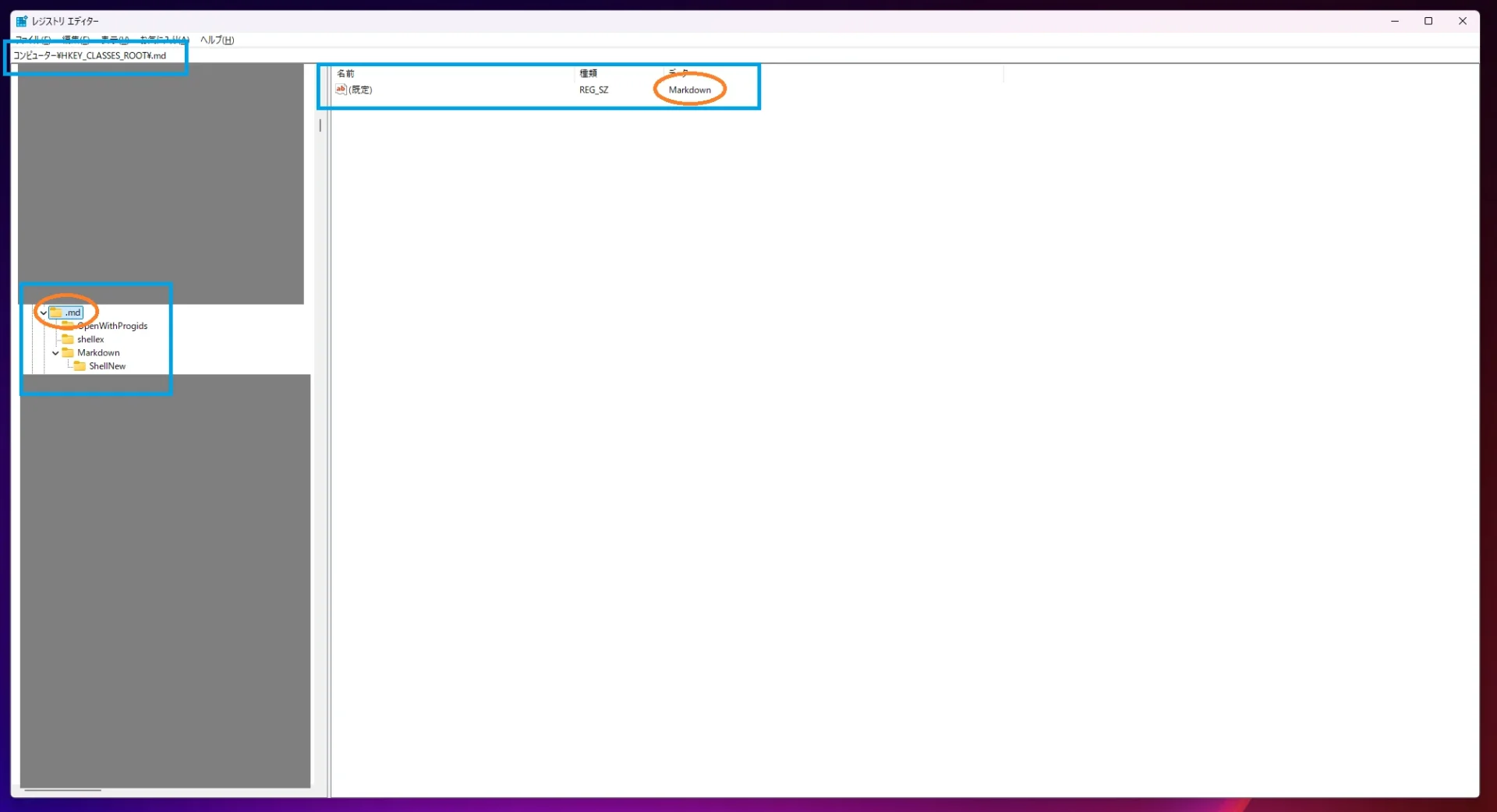 レジストリ設定