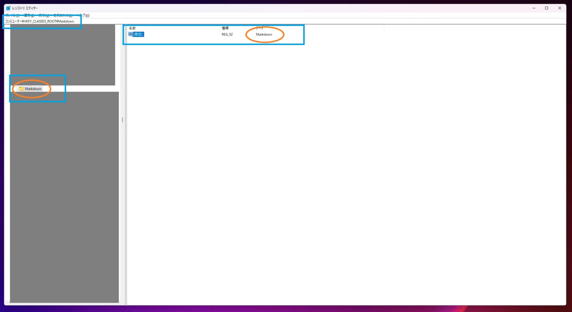 レジストリ設定